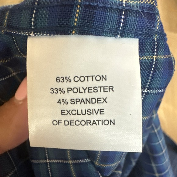 TailorByrd Men's Long Sleeve Blue Plaid Button Down Shirt Logo Pocket XL - Picture 9 of 9